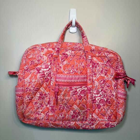 Vera Bradley Hope Toile Floral Print Laptop Messenger Bag Travel Tote - Picture 1 of 9